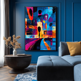 悲鳴は抽象芸術表現主義に再解釈された ポスター