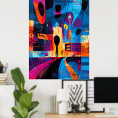 悲鳴は抽象芸術表現主義に再解釈された ポスター (ホームオフィス)