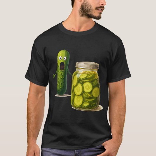 悲鳴をあげるピクルスキュウリの瓶のジョーク Tシャツ (正面)