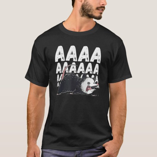 悲鳴をあげるポッサム かわいい フクロネズミのミーム Tシャツ (正面)