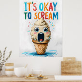 悲鳴を上げても大丈夫 – Ice おもしろい Cream Poster ポスター (キッチン)
