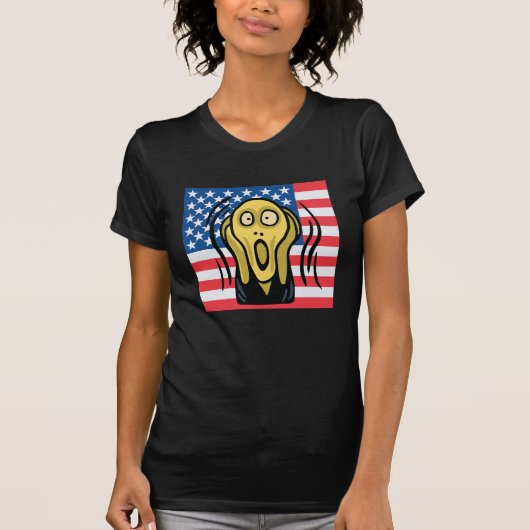 悲鳴を上げるアメリカ人 Tシャツ (正面)