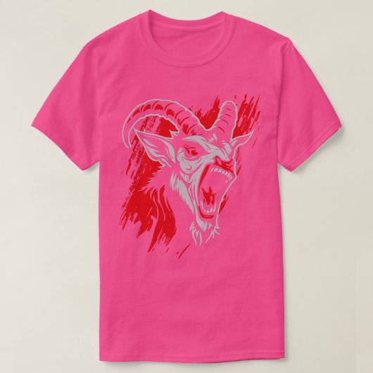 悲鳴を上げる怖いヤギ Tシャツ (デザイン正面)