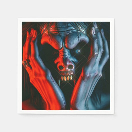 悲鳴を上げる悪魔 スタンダードカクテルナプキン (正面)