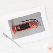 悲鳴を上げる消火器 長方形シール (封筒)