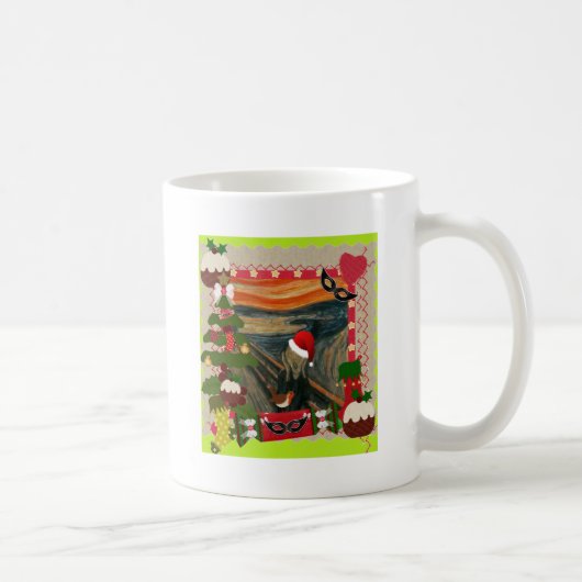 悲鳴を上げる醜いクリスマス コーヒーマグカップ (右)