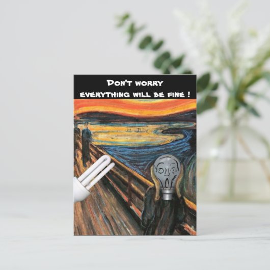 悲鳴を上げる電球は心配しない ポストカード (スタンド正面)