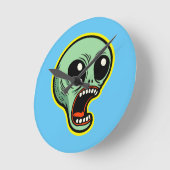 悲鳴エイリアン ラウンド壁時計 (傾斜)