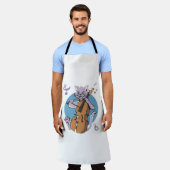 悲鳴キャットミュージシャン遊ズチェロ エプロン (着用した状態)