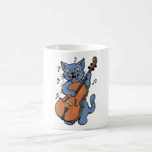 悲鳴キャットミュージシャン遊ズチェロ コーヒーマグカップ