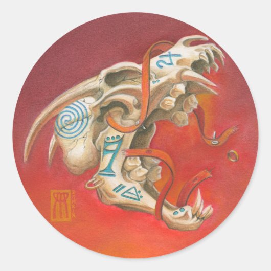 悲鳴スカル ラウンドシール (正面)