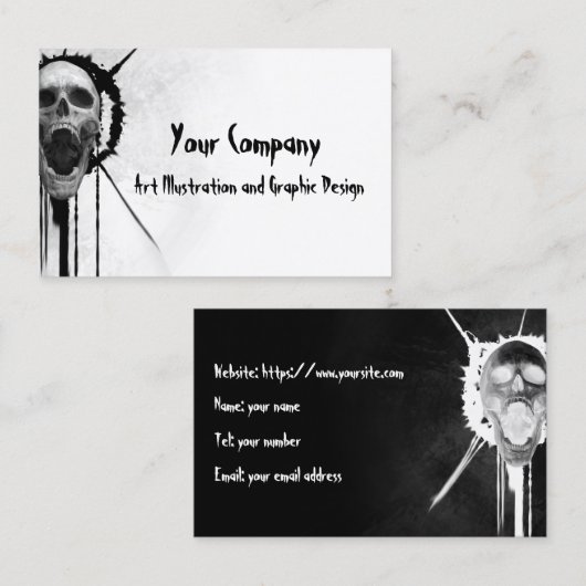 悲鳴スカル 名刺 (正面/裏面)