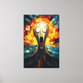 悲鳴ステンドグラスのモザイク画 キャンバスプリント (正面)