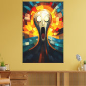 悲鳴ステンドグラスのモザイク画 キャンバスプリント (インサイチュ (リビング))