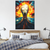 悲鳴ステンドグラスのモザイク画 キャンバスプリント (インサイチュ (寝室))