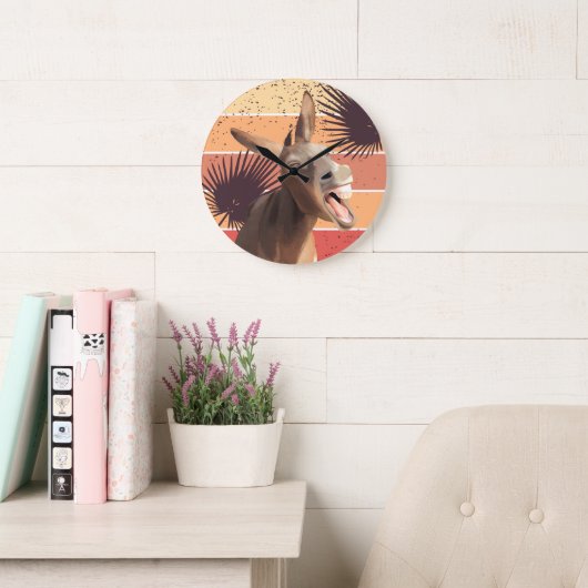 悲鳴ロバの壁時計 ラージ壁時計 (読書スペース)