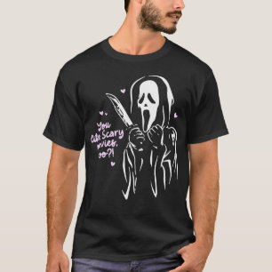 悲鳴幽霊顔怖い映画も好きボイ Tシャツ