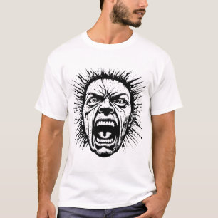 悲鳴顔通りアート Tシャツ