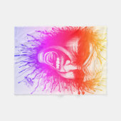 悲鳴顔 フリースブランケット (正面(横))