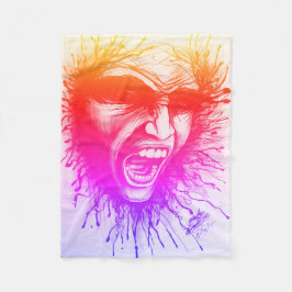 悲鳴顔 フリースブランケット