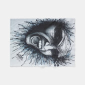 悲鳴顔 フリースブランケット (正面(横))