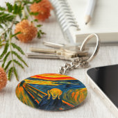 悲鳴、ファインアートbyマンチ。 キーホルダー (側面)