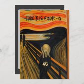 悲鳴 – 40歳おもしろいの誕生日 招待状 (正面/裏面)