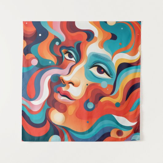 情カラフル報の鮮やか渦 タペストリー (正面)