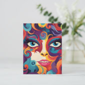 情モダン報の鮮やか渦 ポストカード (スタンド正面)