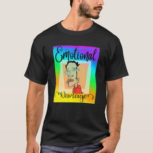 情動おもしろい被害皮肉ミーム Tシャツ (正面)