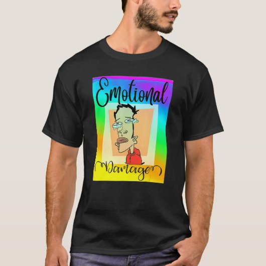 情動おもしろい被害皮肉ミーム Tシャツ (正面)