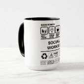 情報おもしろいを取り扱うソーシャルワーカー マグカップ (正面左)
