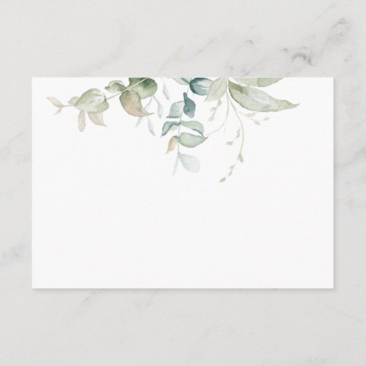 情報その他、エレガント緑結婚色 エンクロージャーカード (裏面)