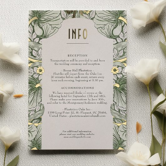 情報と詳細のヴィンテージビクトリアンフローラ結婚の 箔招待状