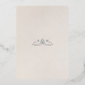 情報と詳細のヴィンテージビクトリアンフローラ結婚の 箔招待状 (裏面)