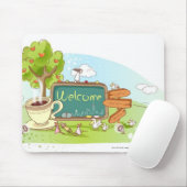 情報によってリラックスしている人々はティーカップによって署名します マウスパッド (マウス)