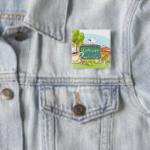 情報によってリラックスしている人々はティーカップによって署名します 缶バッジ (インサイチュ)