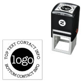 情報を含むビジネスロゴのアップ連絡ロード セルフインキングスタンプ (インサイチュ)