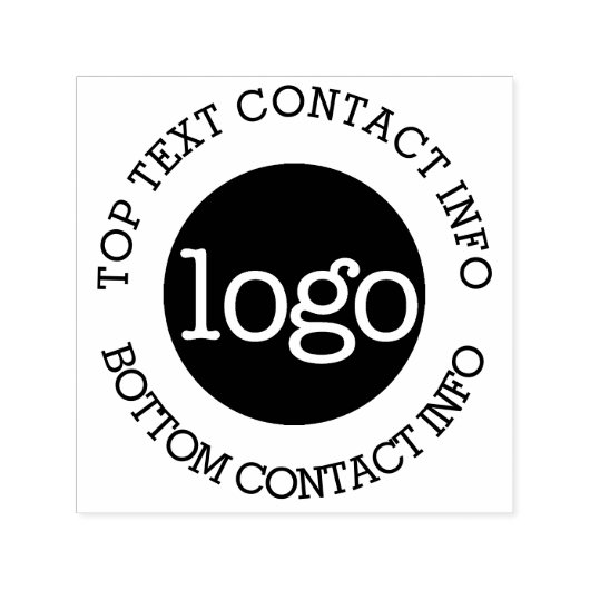 情報を含むビジネスロゴのアップ連絡ロード セルフインキングスタンプ (デザイン)