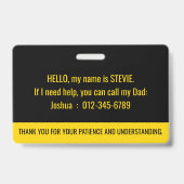 情報を持つ隠された不可視性クラ連絡ブ バッジ (裏面)