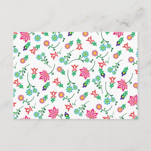 情報を結婚する民芸の花のメキシコフェスタ エンクロージャーカード (裏面)