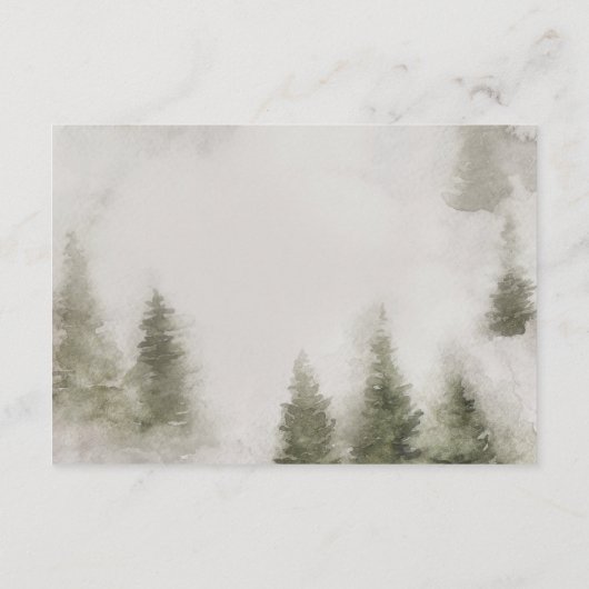 情報を結婚する水彩画の森林森林山 エンクロージャーカード (裏面)