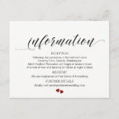 情報エンクロージャカードを結婚するタイポグラフィ エンクロージャーカード (正面)