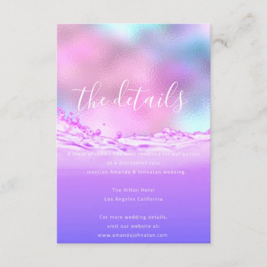 情報エンクロージャカード結婚の詳細パステル エンクロージャーカード (正面)