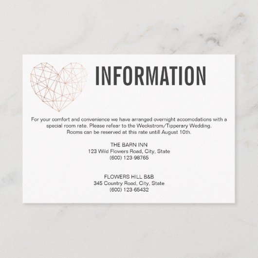 情報エンクロージャカード |バラ金ゴールド幾何学的 エンクロージャーカード (正面)