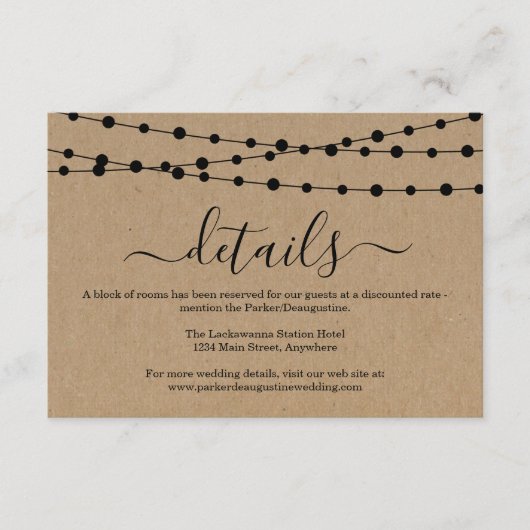 情報エンクロージャカード – 素朴 Kraft エンクロージャーカード (正面)