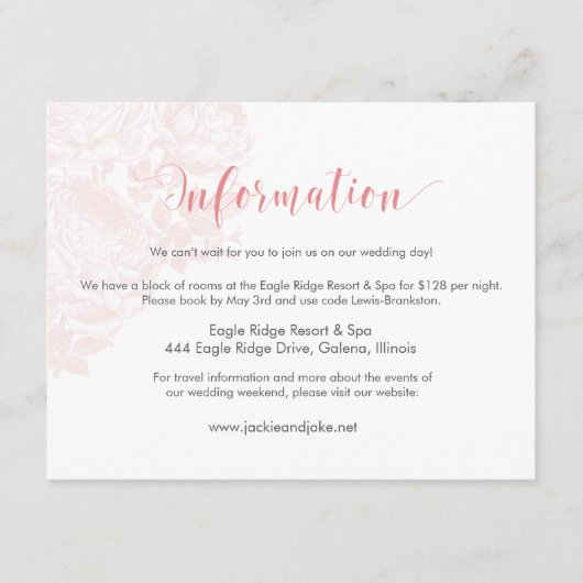 情報カードのヴィンテージのばら色のパステル: ローズクォーツ エンクロージャーカード (正面)