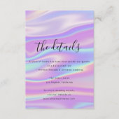 情報カード ウェディング ホログラフィック エンクロージャーカード (正面)