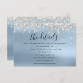 情報カード ウェディング 詳細 ブルー エンクロージャーカード (正面/裏面)