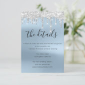 情報カード ウェディング 詳細 ブルー エンクロージャーカード (スタンド正面)